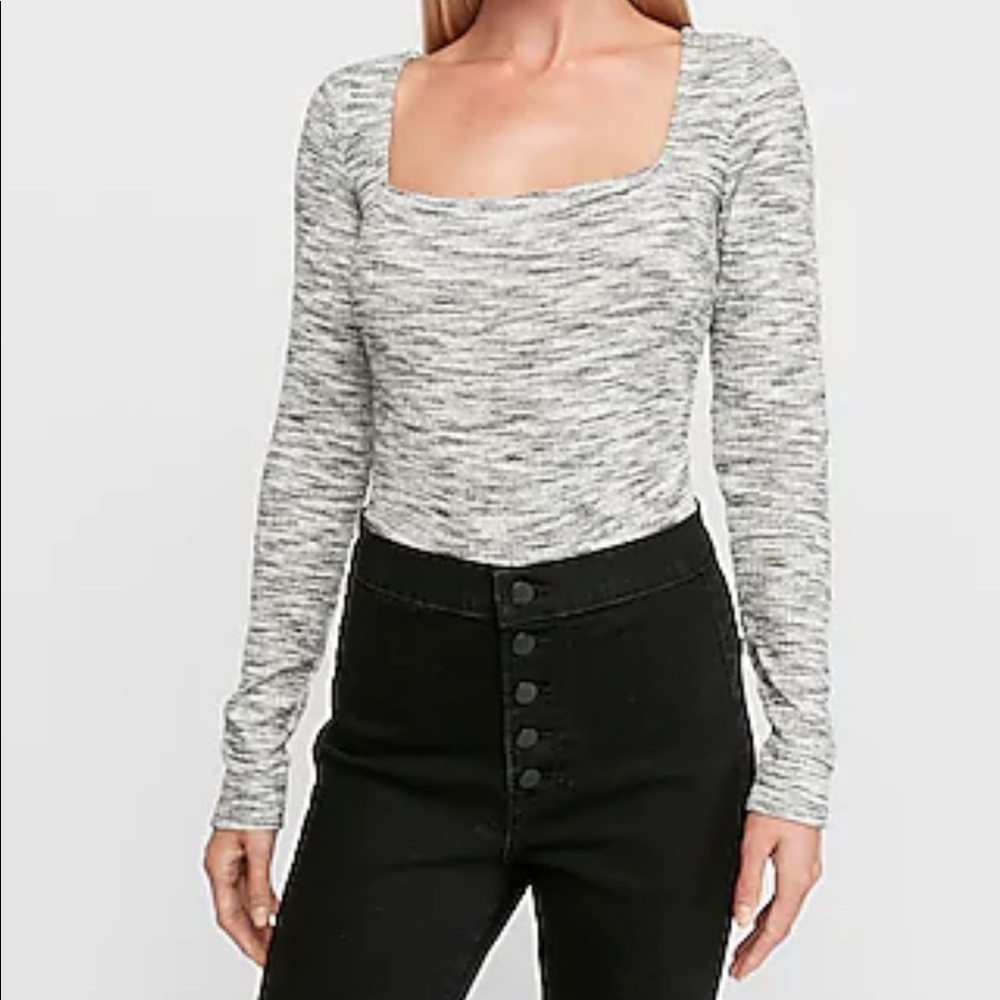 Express Space Dyed Square Neck Bodysuit